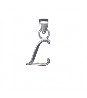 PE001463 Sterling Silver Pendant Charm Letter L Solid Genuine Hallmarked 925